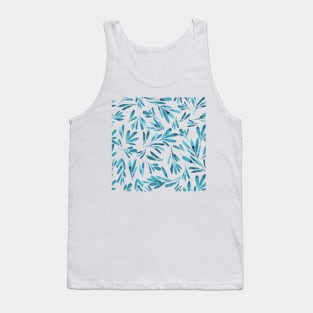 Light Blue Leaf Pattern Tank Top